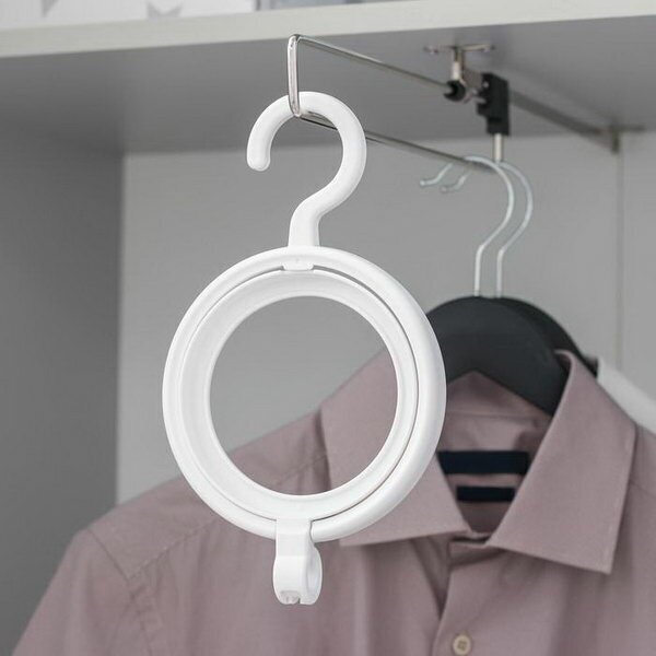 Вешалка - крючок для одежды и головных уборов многофункциональный, 24x14x2.8 см, цвет белый