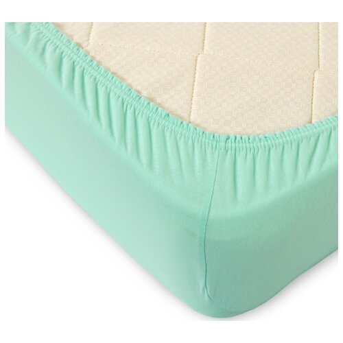 фото Простыня на резинке, трикотаж, мятный, 140х200х20 текс-дизайн