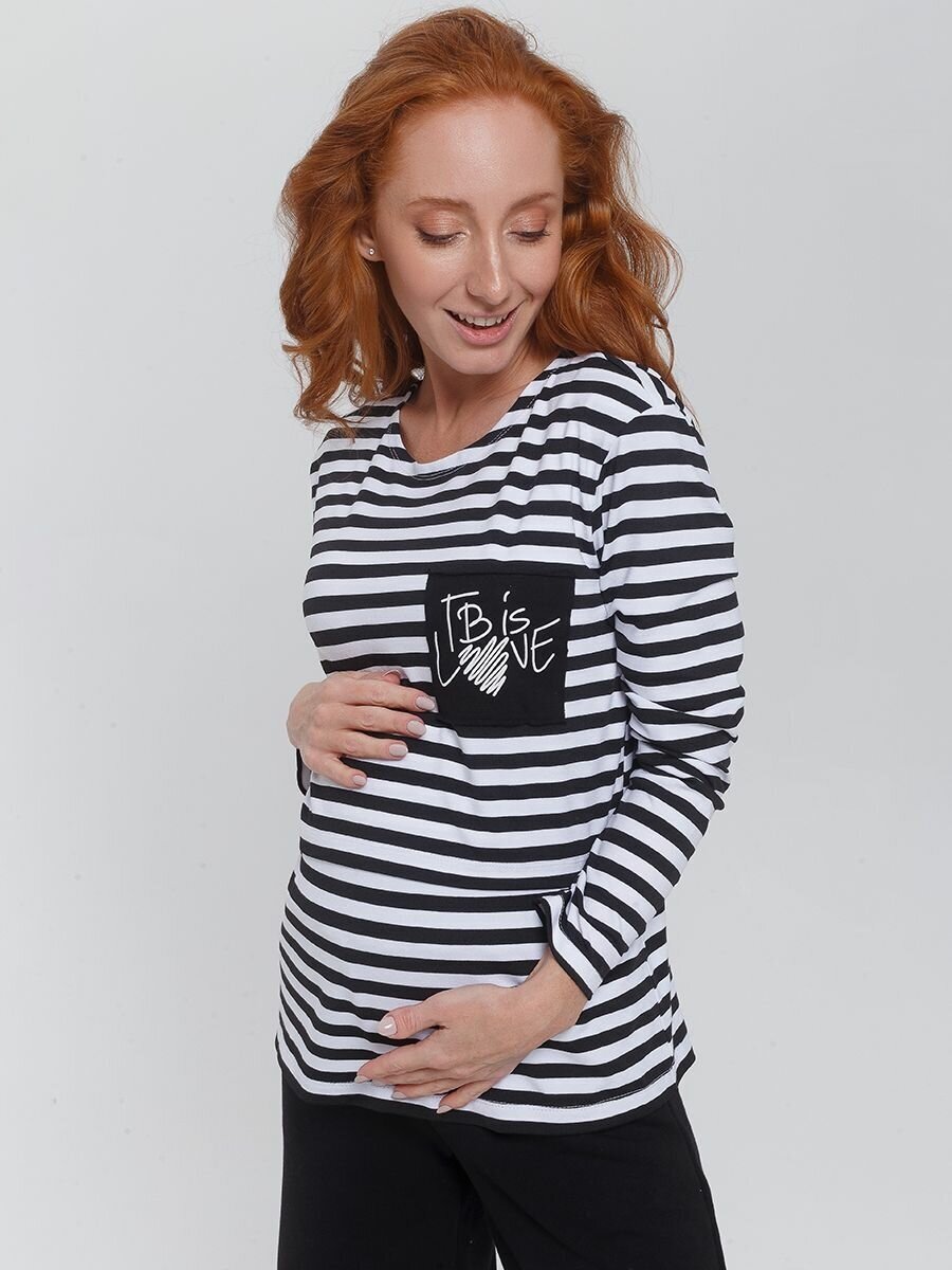 фото Лонгслив в полоску для беременных и кормящих Proud Mom