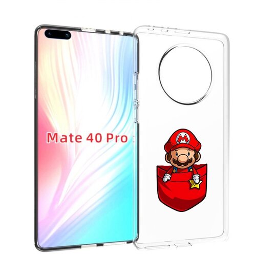 Чехол MyPads марио в кармашке детский для Huawei Mate 40 Pro (NOH-NX9) задняя-панель-накладка-бампер
