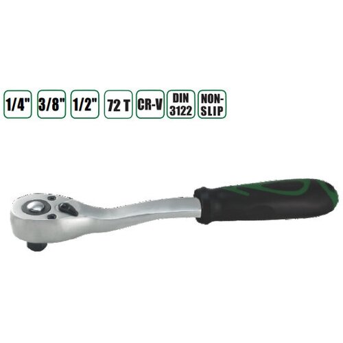 Трещотка с изогнутой ручкой 38 72 зубца J0202 AEROFORCE 852₽