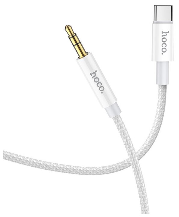 Аудиокабель HOCO UPA19 AUX Jack 3.5 (m) - USB Type-C (m), 1 м, серебристый