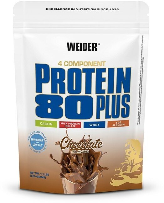Протеиновый коктейль WEIDER Protein 80 Plus, порошок, 500 г, шоколад