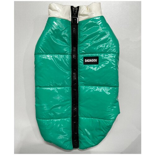 Жилетка для собак с утеплением, молния по спинке - зеленый, р. XL (35-40 см по спинке)