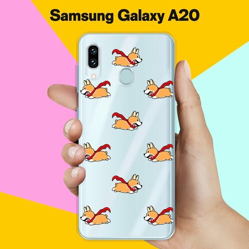 Силиконовый чехол Корги с шарфом на Samsung Galaxy A20