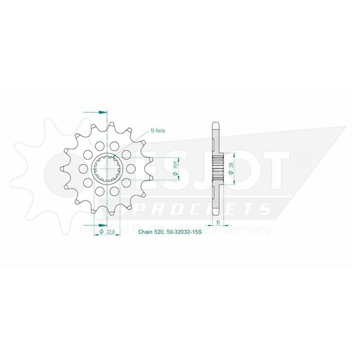 Звезда приводная 50-32032-15S / JTF432.15, JTF432