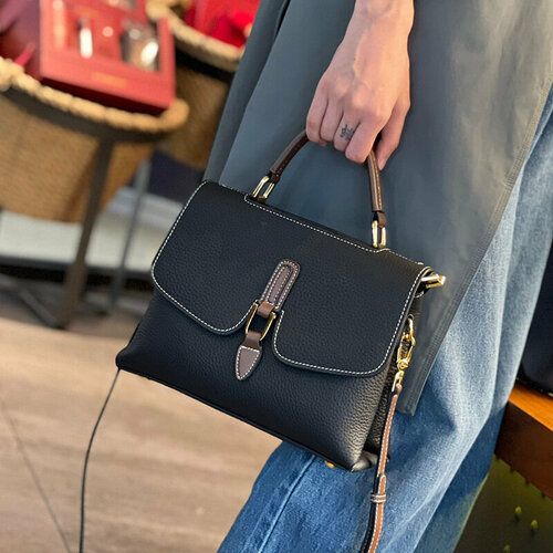 Ремень для сумки  кросс-боди La Jolie Muse Сумка СумкаЧерн, натуральная кожа, внутренний карман, регулируемый ремень, ручная работа, черный