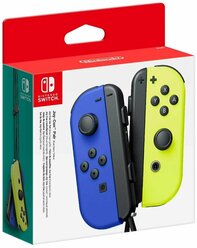 Два контроллера Joy-Con для консоли Nintendo Switch, синий/неоновый желтый