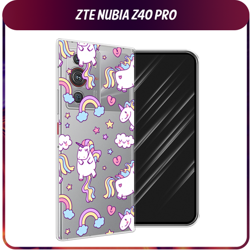Силиконовый чехол на ZTE Nubia Z40 Pro / ЗТЕ Нубиа Z40 Про Sweet unicorns dreams, прозрачный силиконовый чехол на zte nubia z40 pro зте нубиа z40 про розовая сакура прозрачный
