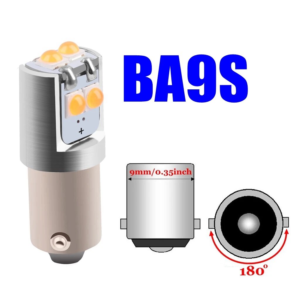 2 шт. T4W BA9S BAX9S BAY9S супер яркий светодиодный потолочный светильник для чтения в салоне автомобиля, автомобильный парковочный светильник, лампа для номерного знака Белого, красного, желтого цвета BA9S, Red