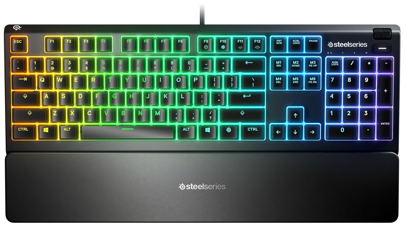 Игровая клавиатура SteelSeries Apex 3 RU Black USB SteelSeries Whisper-Quiet, черный, русская раскладка