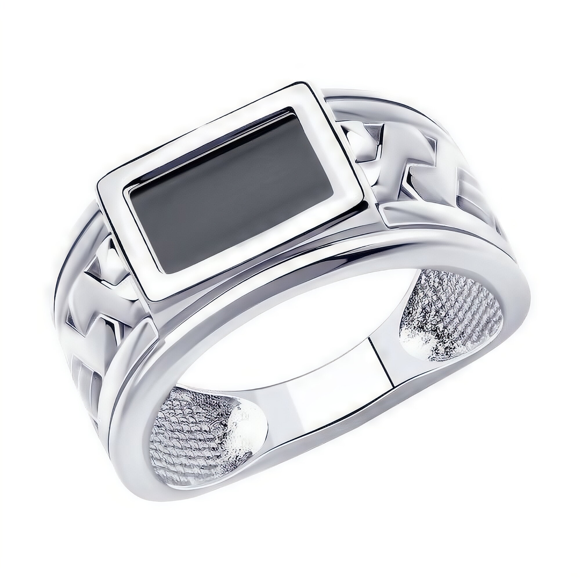 Печатка, серебро, 925 проба, родирование, шпинель