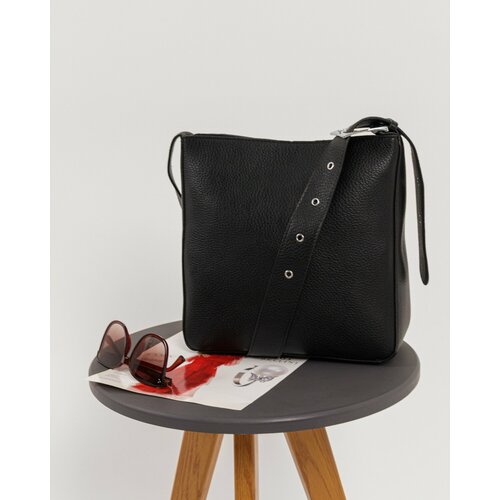 Сумка кросс-боди , фактура зернистая, серая