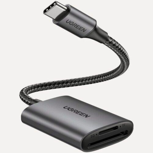 Изображение товара Картридер Ugreen CM401, USB-C 3.1 для карт памяти TF / SD, серый (80888)