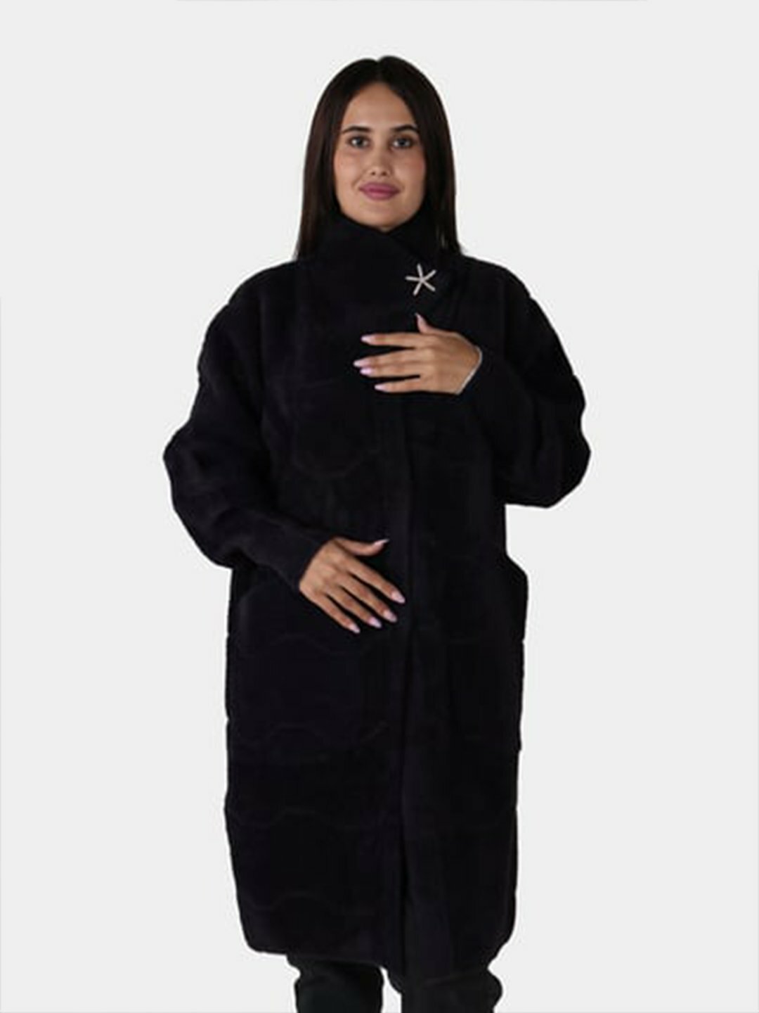 Пальто, размер One Size, фиолетовый — фото 1