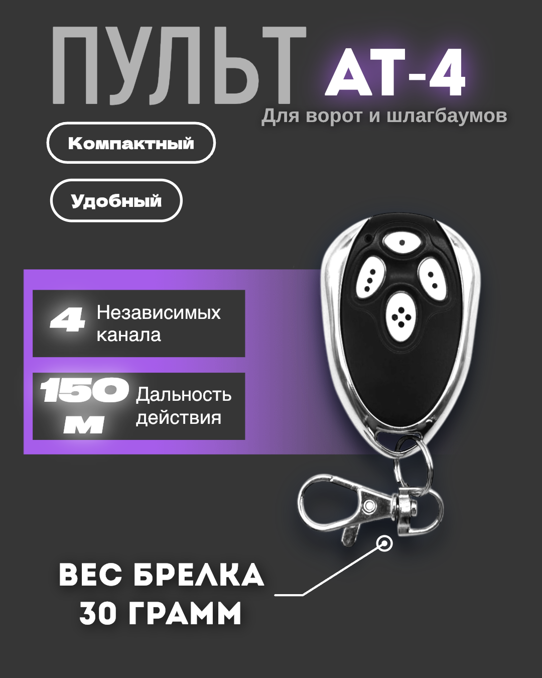 Пульт AT-4 (AT4) для ворот и шлагбаумов AN MOTORS