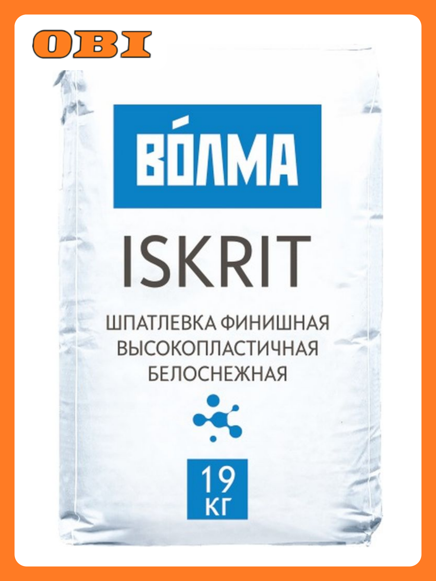 Шпаклевка финишная полимерная волма ISKRIT белая 19 кг