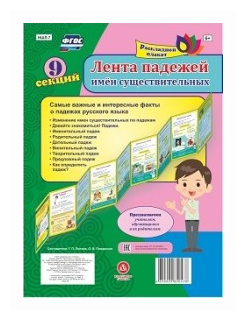 Лента падежей имен существительных (А4, 9 секций). - фото №1