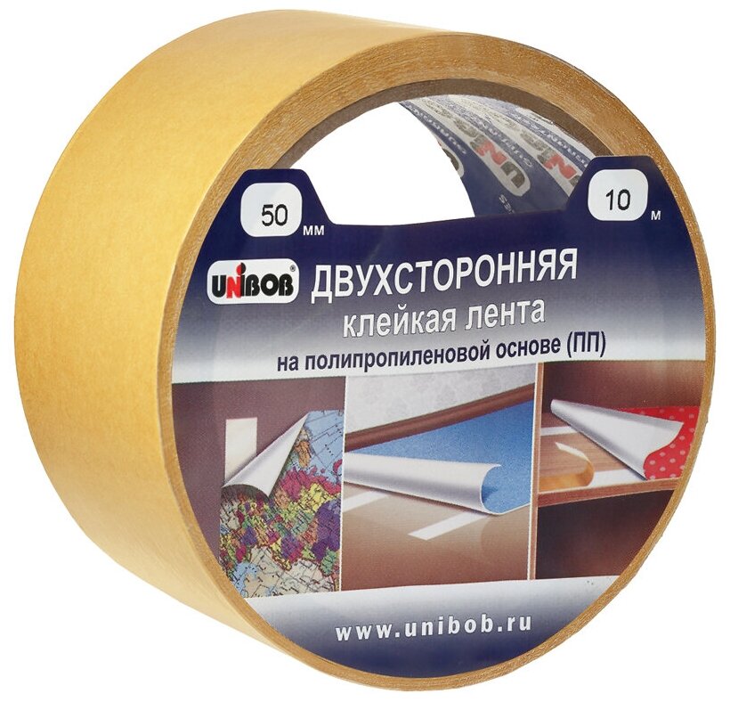 Клейкая лента универсальная UNIBOB 28213, 50 мм x 10 м