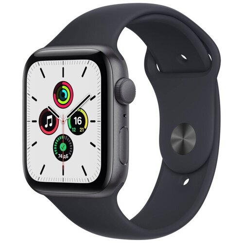 Умные часы APPLE Watch SE 44mm Space Grey Aluminium Case with Midnight Sport Band MKQ63 3756700₽