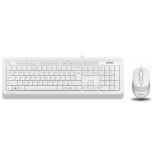 Комплект (клавиатура+мышь) A4TECH Fstyler F1010, USB, проводной, белый [f1010 white] комплект клавиатура мышь a4tech fstyler f1512 usb проводной черный [f1512 black]