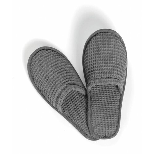 Тапочки Тапочки из хлопка Mia Waffle, 40/41, темно-серый (dark grey), размер 40/41, серый