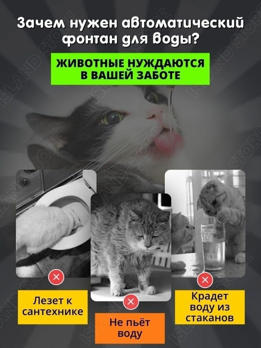 Автоматическая поилка для животных питьевой фонтан для кошек - фотография № 12