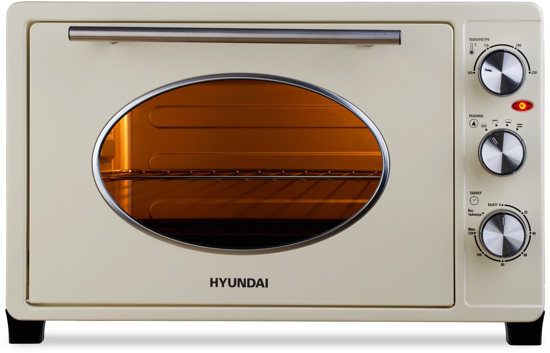 Мини-печь Hyundai MIO-HY084 33л. 1500Вт бежевый/хром