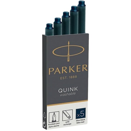 Картриджи чернильные "Parker" Cartridge Quink Z11. 7,45 см, 5 шт, темно-синие, комплект