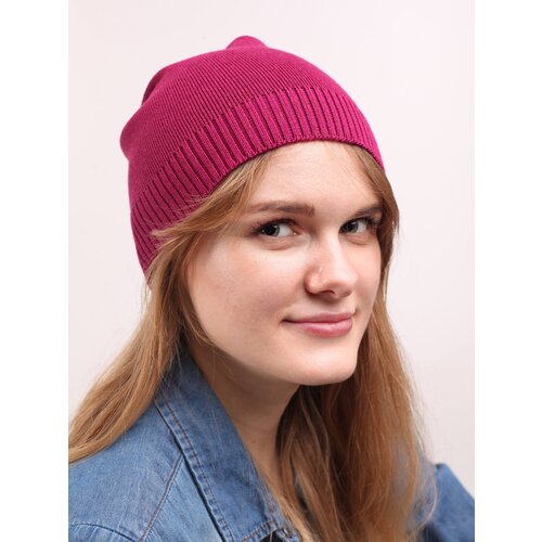 фото Шапка бини anru, размер универсальный, бордовый