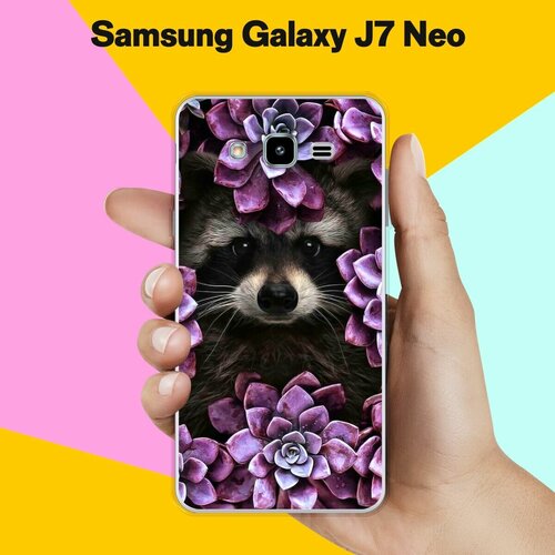 Силиконовый чехол на Samsung Galaxy J7 Neo Енот / для Самсунг Галакси Джей 7 Нео