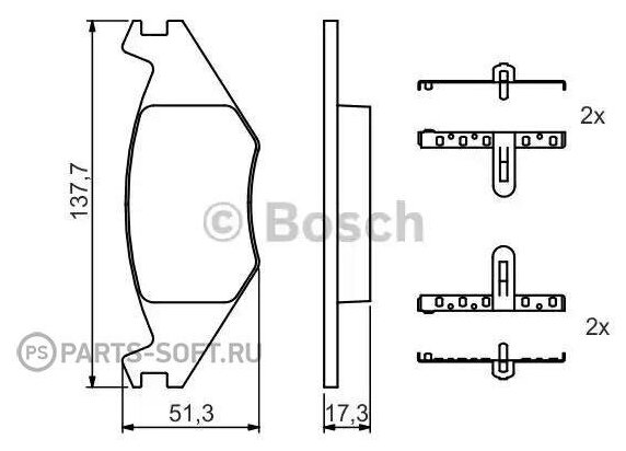 Колодки торм. пер. BOSCH 0986468890