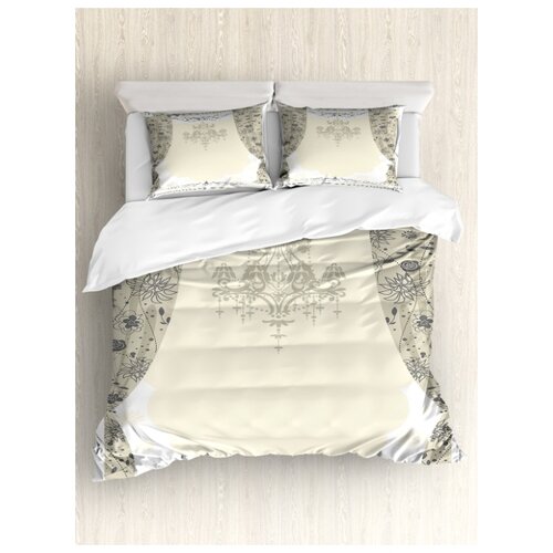 фото Комплект постельного белья "элегантный занавес" (пододеяльник+2 наволочки), евро (200x220 см) ambesonne