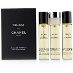 Chanel мужская парфюмерная вода Bleu De Chanel Travel Spray And Two Refills, Франция, 3x20мл - изображение