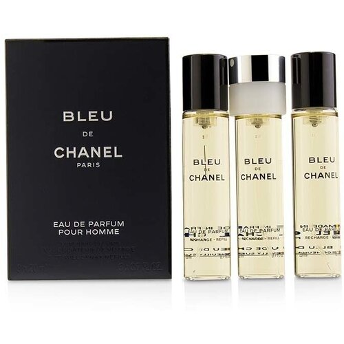 Chanel мужская парфюмерная вода Bleu De Chanel Travel Spray And Two Refills, Франция, 3x20мл bleu de chanel туалетная вода 3 20мл запаска