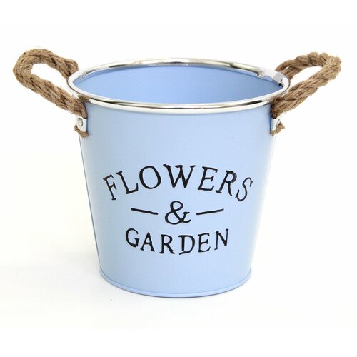 Кашпо из металла (d-13/h-12см) KM-62327B цв.голубой