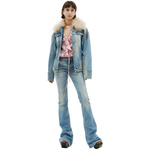 фото Blumarine джинсовая куртка с мехом 40