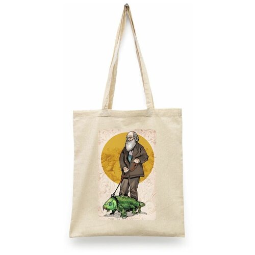 фото Сумка-шоппер унисекс сувенирshop "чарльз дарвин" черная сувенир shop