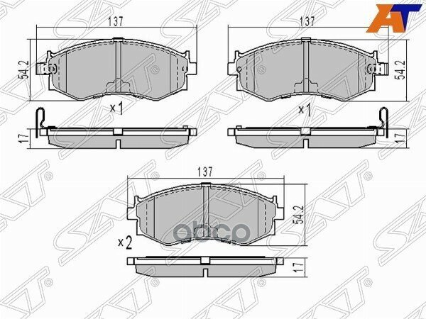 Колодки Тормозные Перед Nissan Primera P11/Bluebird U14/Avenir W10 Sat арт. ST- 41060-0E590