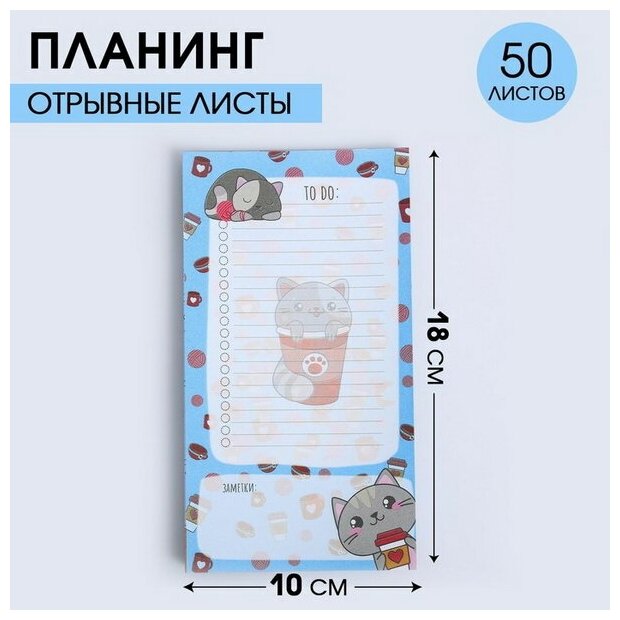 Планинг с отрывными листами, 50 л "Котик. To do"