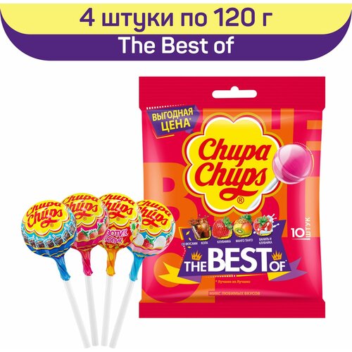 Карамель Chupa Chups The Best of, чупа чупс 4 шт. по 120г.