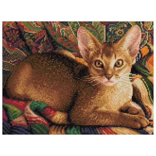 фото Алмазная живопись Набор алмазной вышивки Абиссинский кот (АЖ-1778) 40х30 см