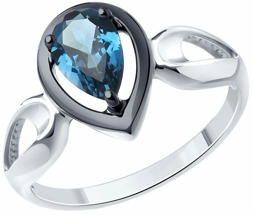 Кольцо Diamant online, серебро, 925 проба, Лондон топаз
