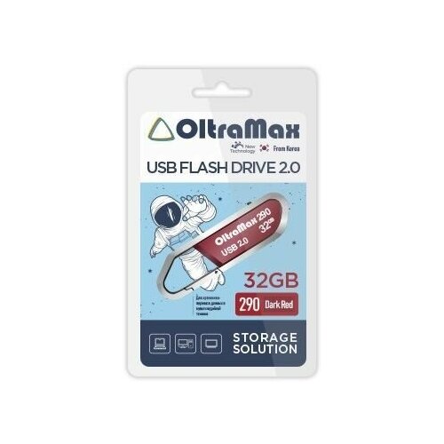 Флешка Oltramax OM-32GB-290-Dark Red