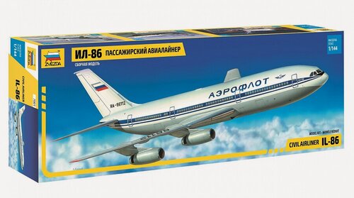 Изображение товара Сборная модель ZVEZDA Пассажирский авиалайнер Ил-86 (7001) 1:144