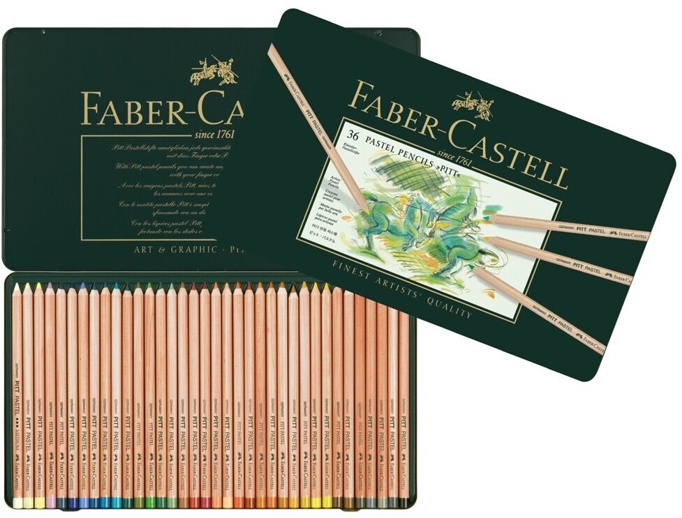 Карандаши пастельные Faber-Castell PITT набор цветов в металлической коробке 36 шт. - фото №15