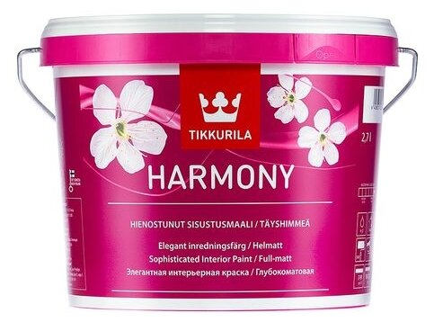 Краска акрилатная матовая Harmony (Гармония) TIKKURILA 2,7л бесцветный (база С)