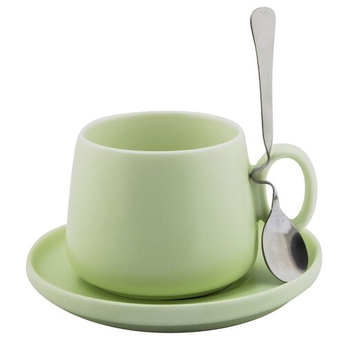 Кружка эврика подарки с ложкой Нежность №3 зел Эврика