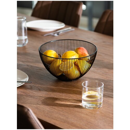 Фруктовница, Shiny Kitchen, Ваза для фруктов, Корзина металлическая, Тарелка для конфет и печенья, Блюдо для овощей, Черная
