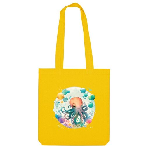 Сумка шоппер Us Basic, желтый сумка милый осьминог ярко синий
